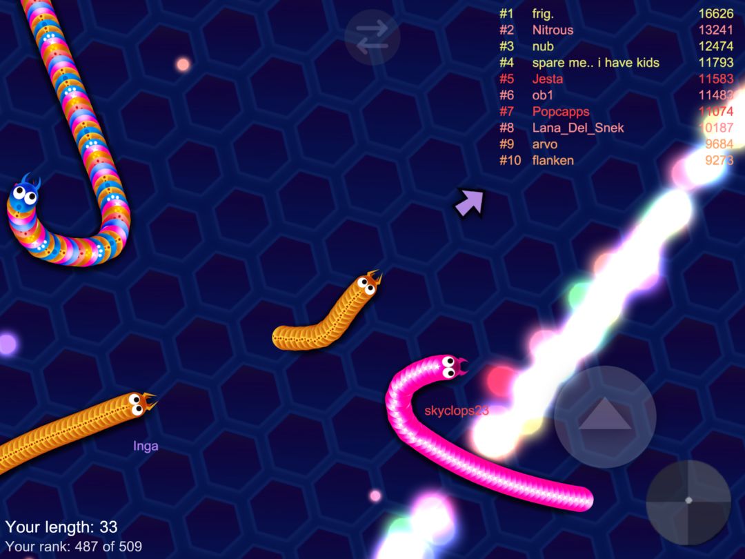 Screenshot of Cuộc chiến các loài rắn online