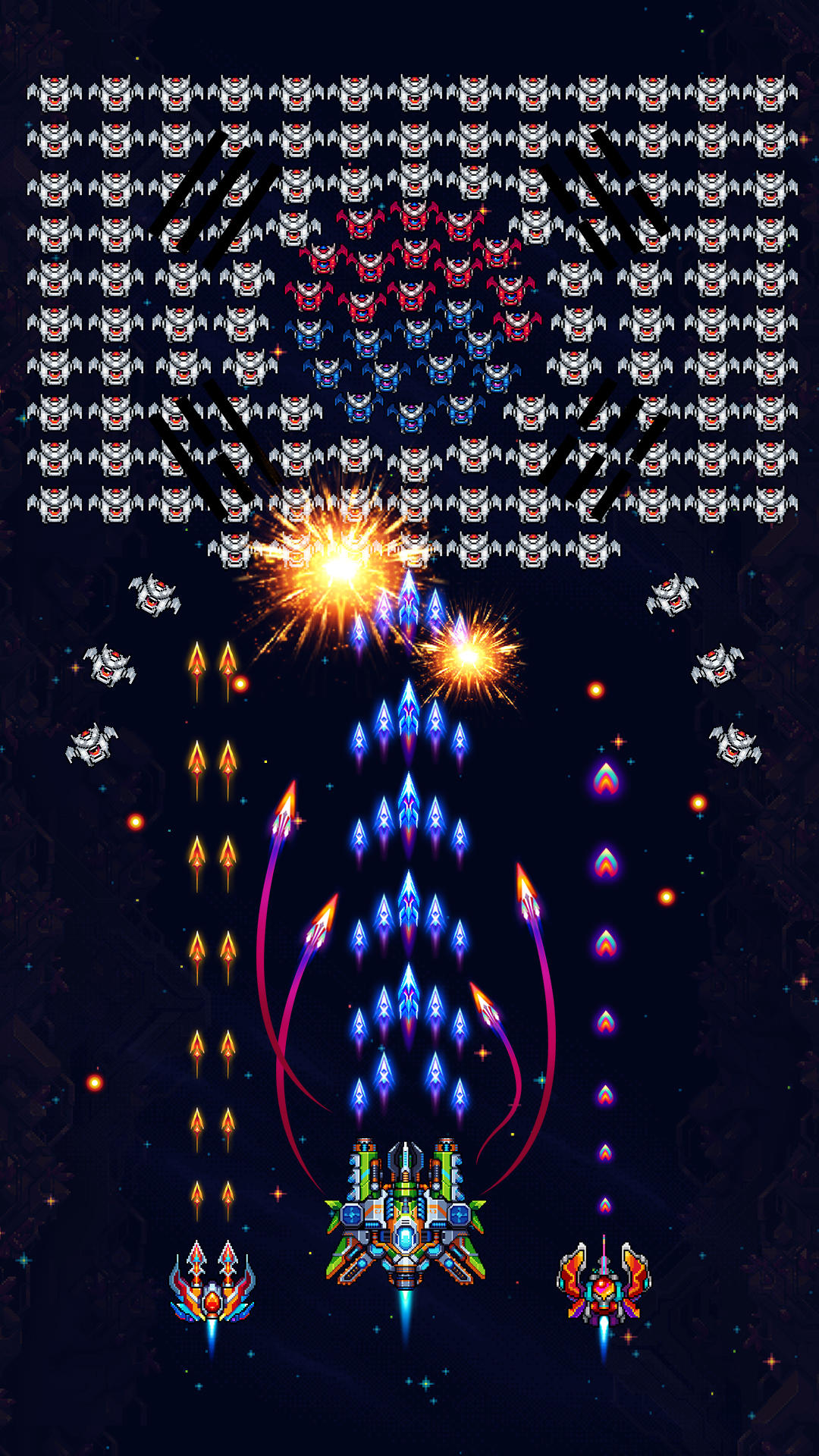 Screenshot 1 of Galaxiga: 갤러가 아케이드- 비행기게임 24.71