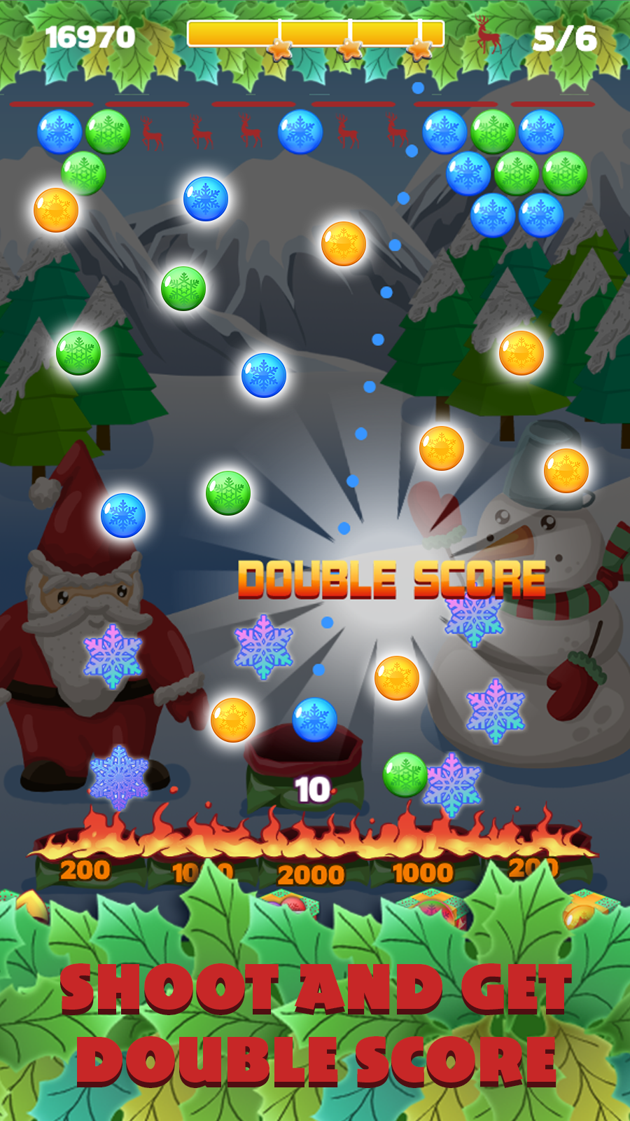 Bubble shooter - Christmas Puzzle with Santa Claus 게임 스크린샷