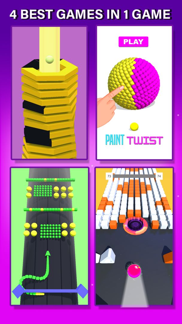 Stack Twist - 4 Ball Games in 1 Game ภาพหน้าจอเกม