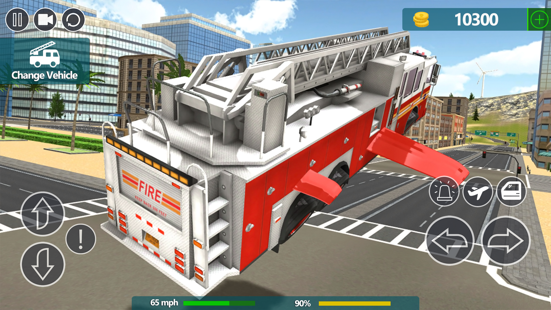 Fire Truck Flying Car Game Screenshot