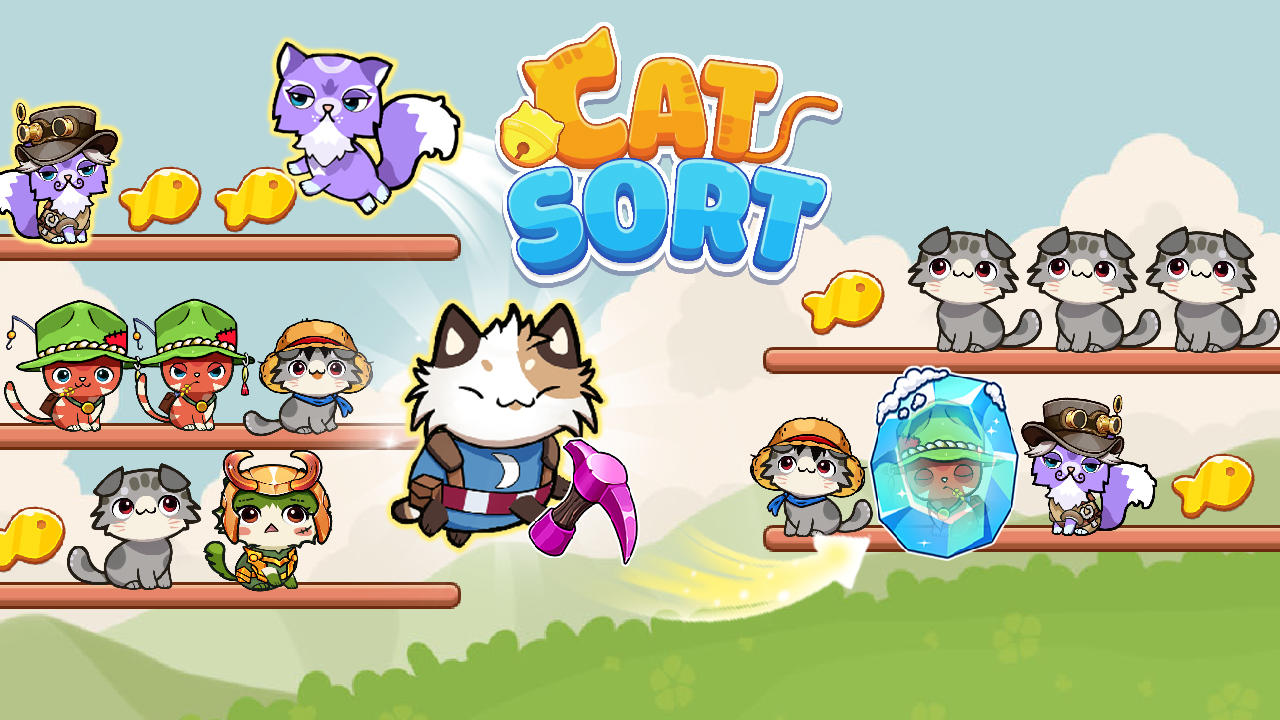 Cat Sort Color Puzzle Game Game Screenshot