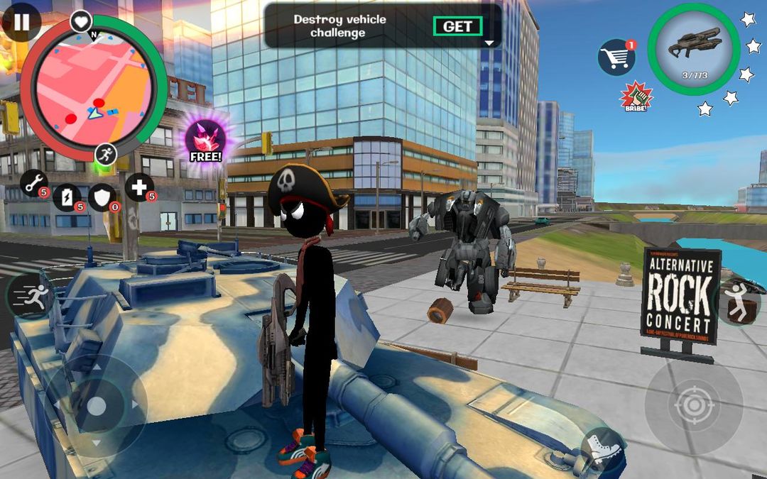 Stickman Rope Hero 2 screenshot game