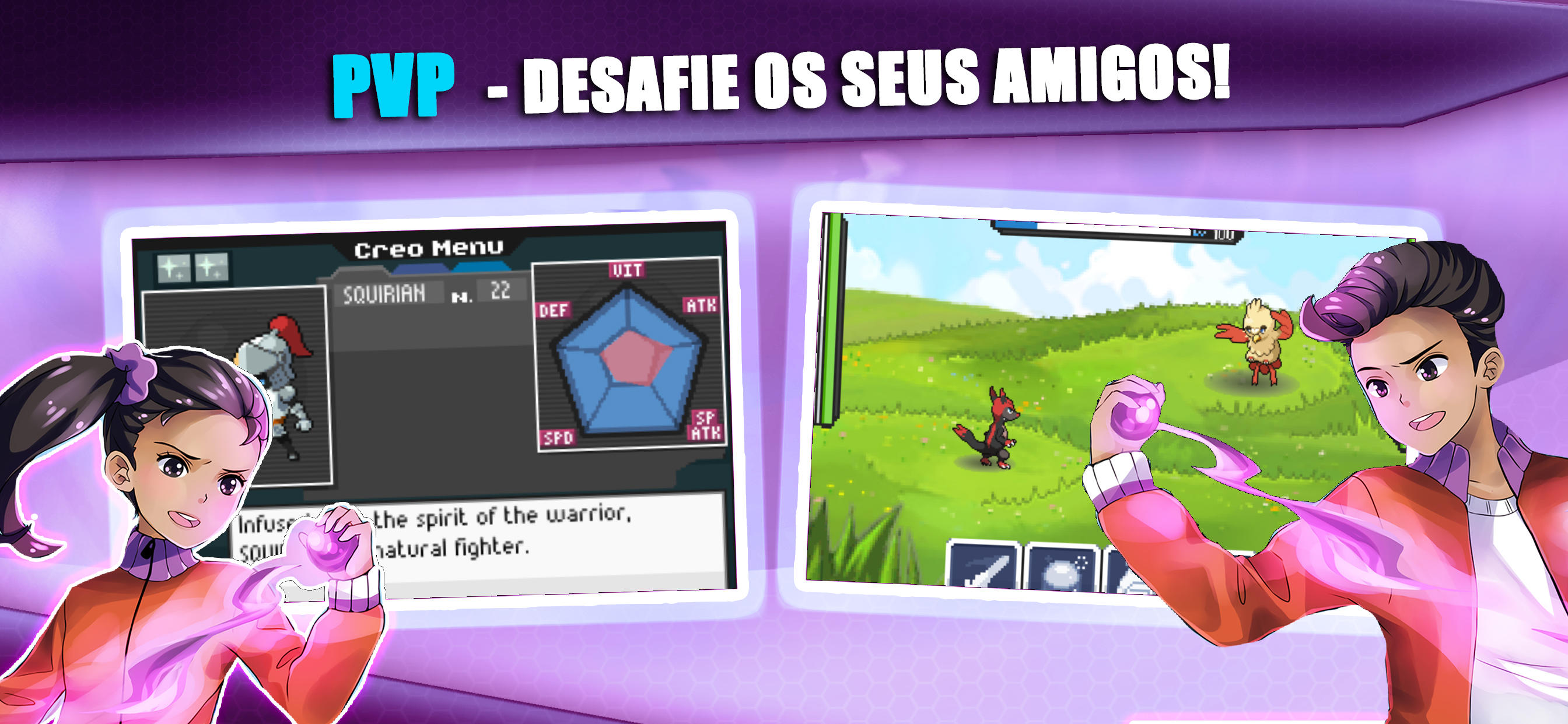 Captura de Tela do Jogo EvoCreo: Jogo de monstros