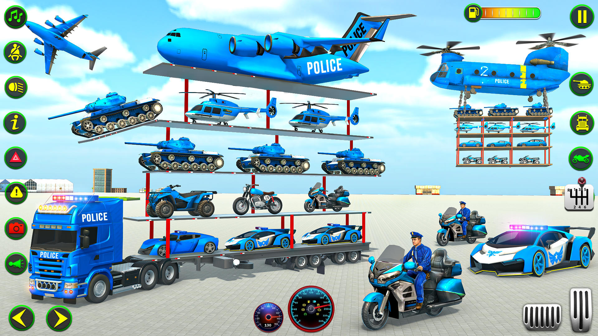 Police Plane Transporter Game Game Screenshot