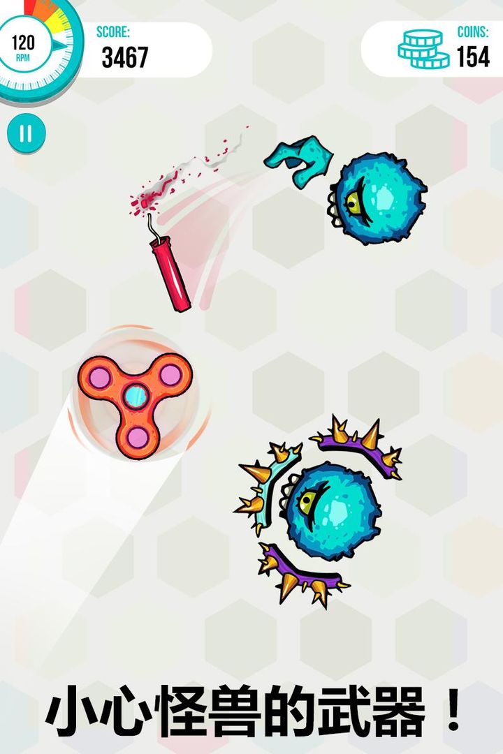 Screenshot of Spinners vs. Monsters