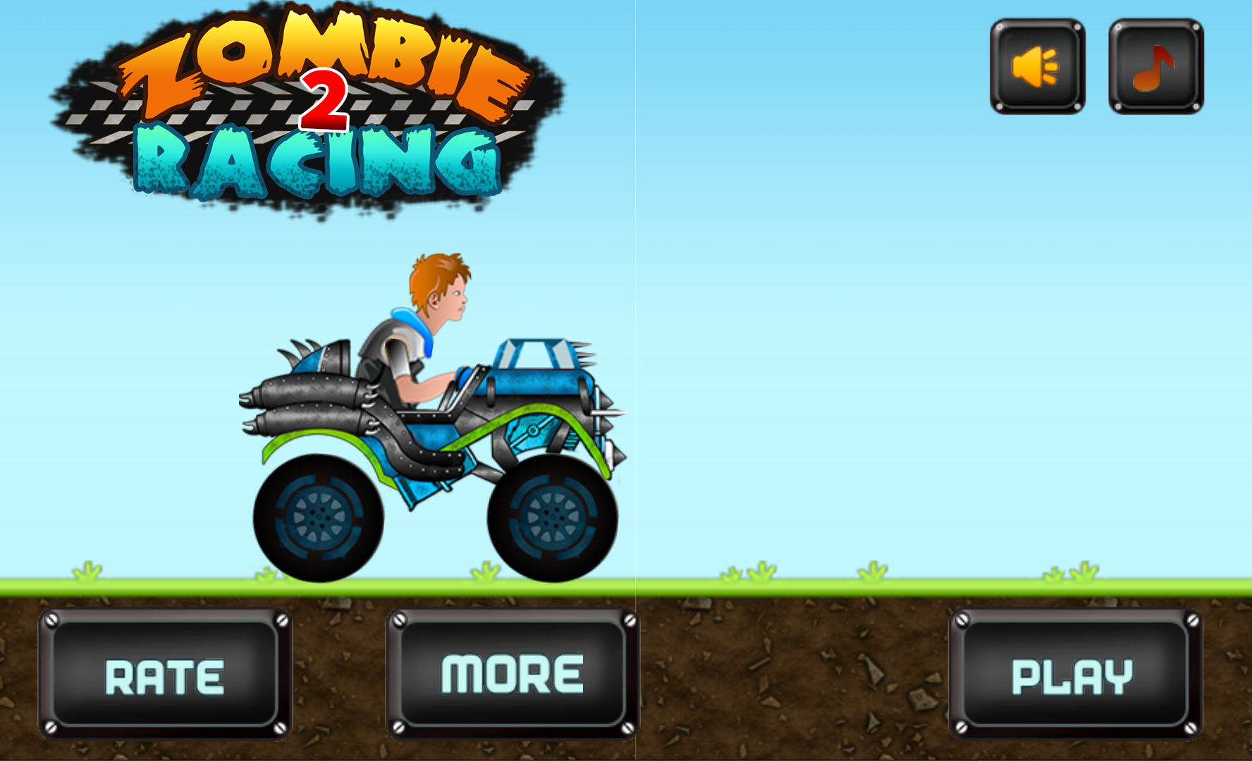 Zombie Hill Racing 2 Game Screenshot