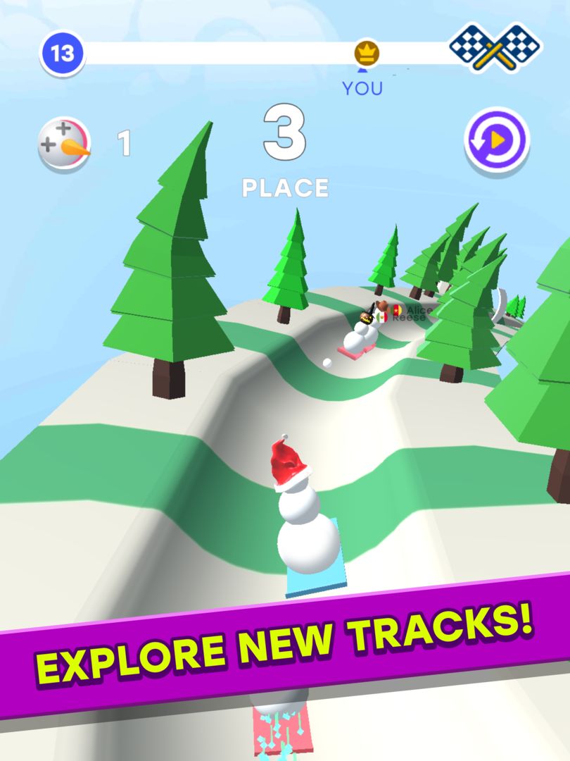 Screenshot of Snowman Race 3D PRO
