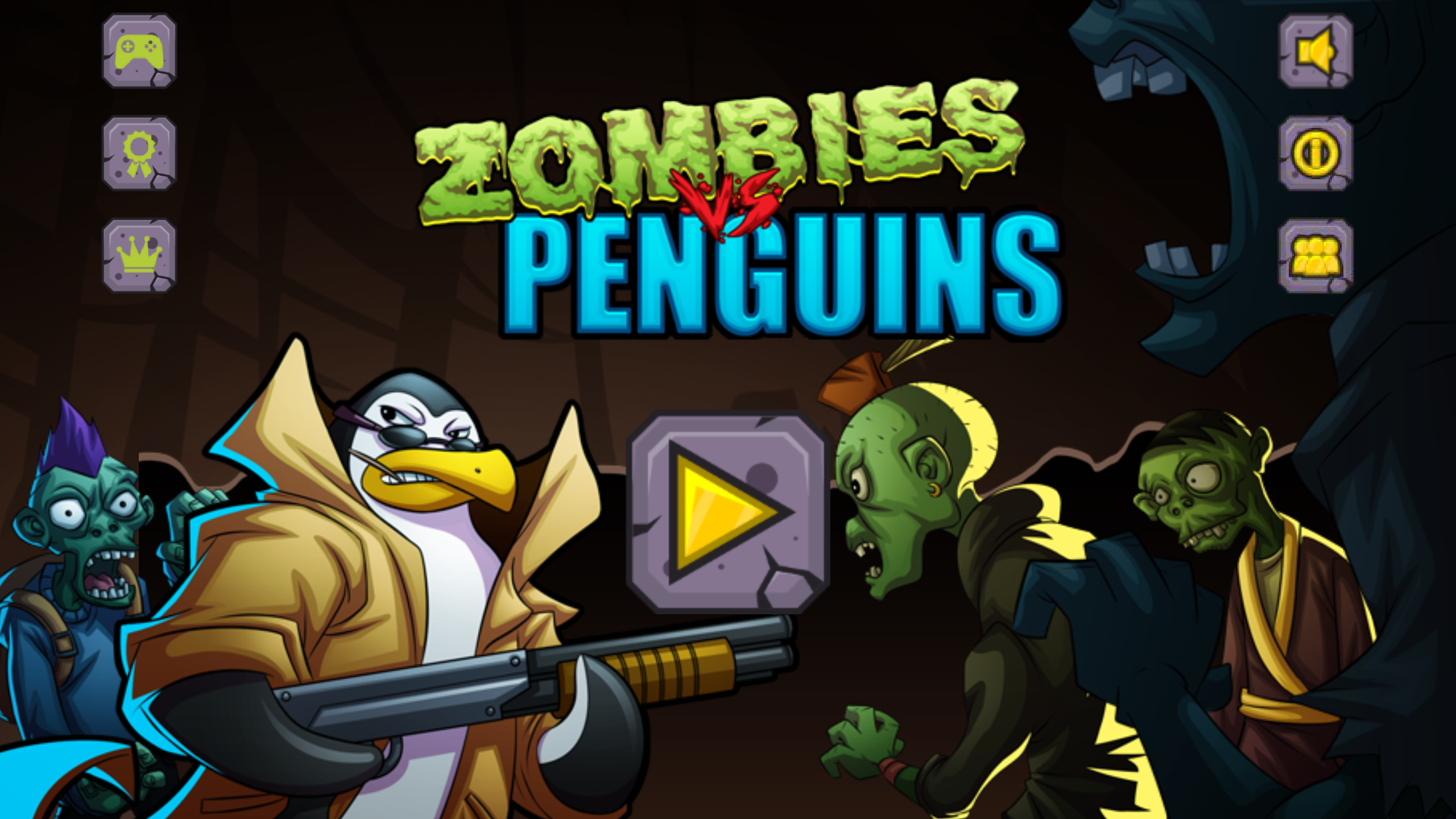 Zombies vs Penguins Game Screenshot