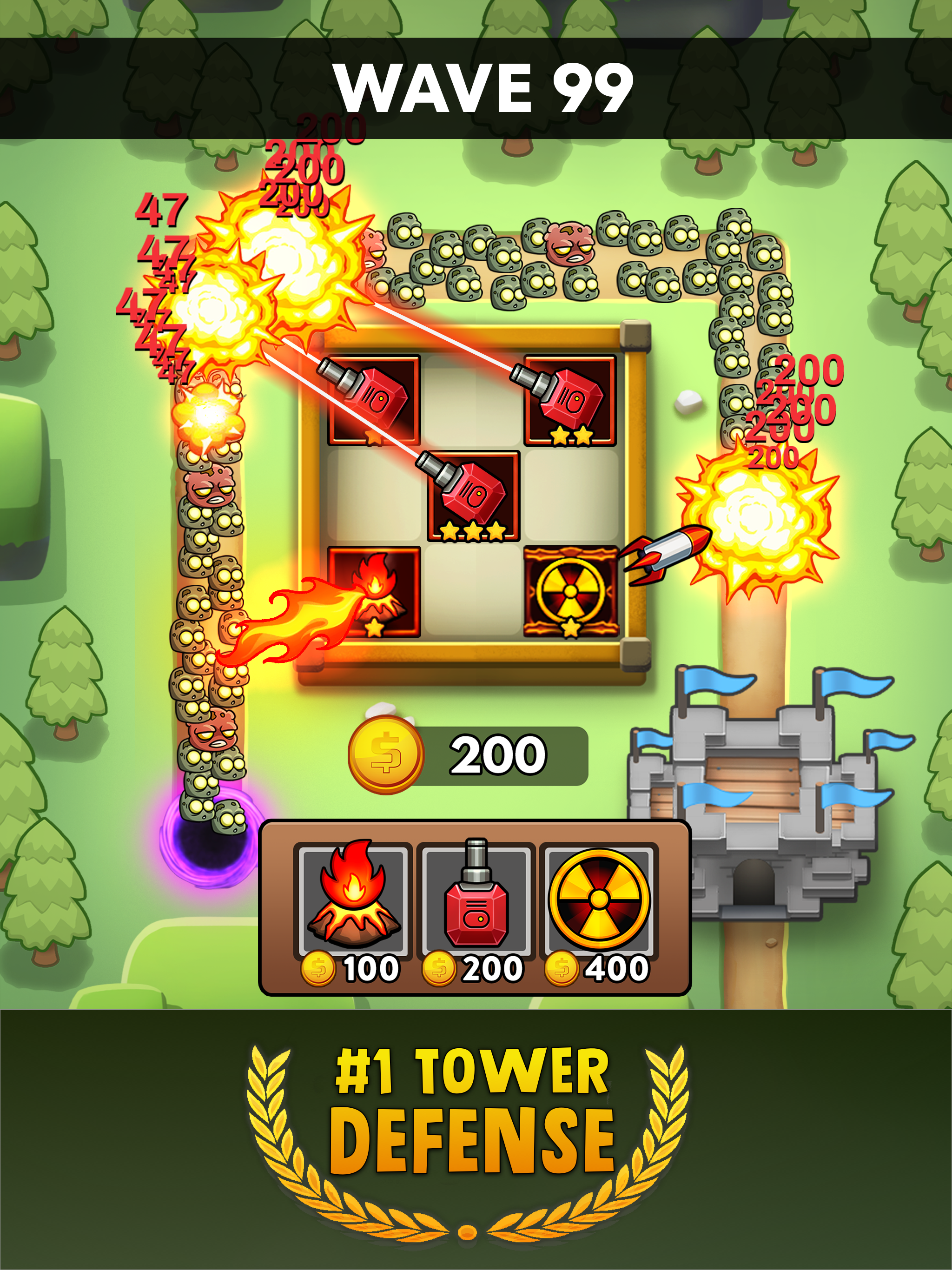 Screenshot of Merge Clash: Tower Defense TD