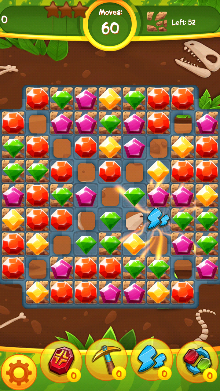 Screenshot 1 of 宝石ジャム：パズルの世界ディノ 