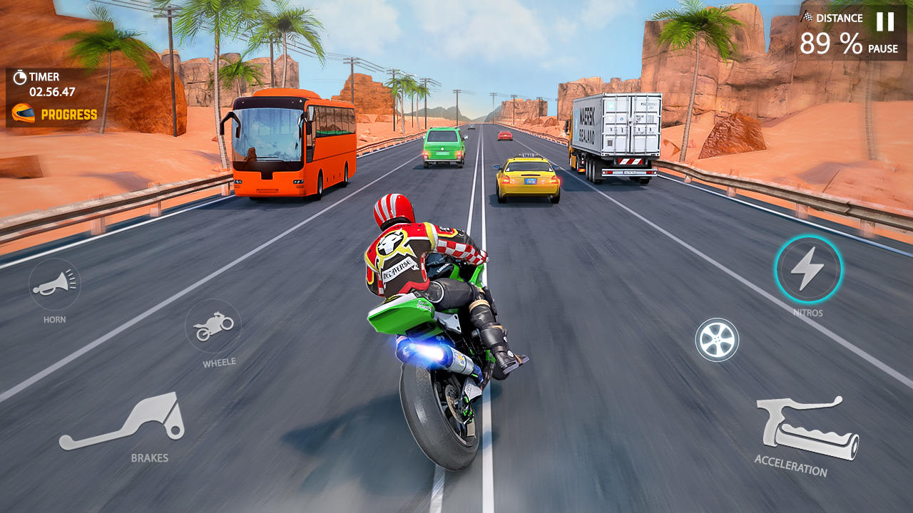 Traffic Bike Racing Games 3D ゲームのスクリーンショット