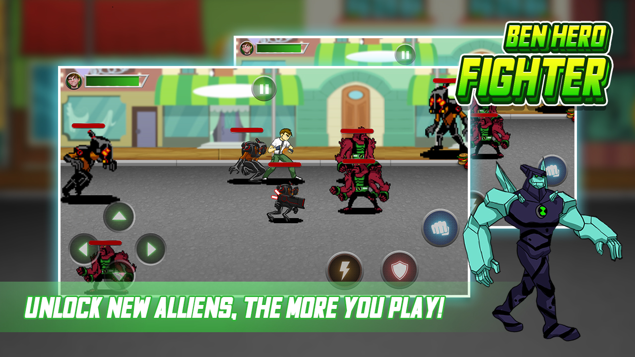 Little Ben Alien Hero - Fight Alien Flames Game Screenshot