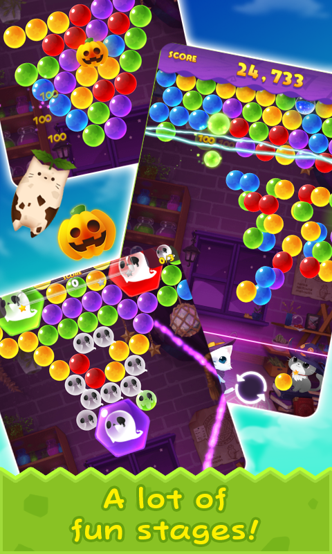 Bubble Cat Worlds Cute Pop Shooter Game Screenshot