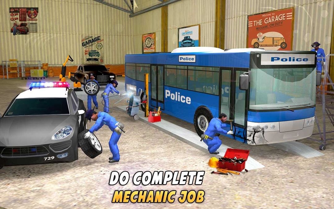 Mobil polisi Layanan Cuci POM bensin Game Parkir screenshot game
