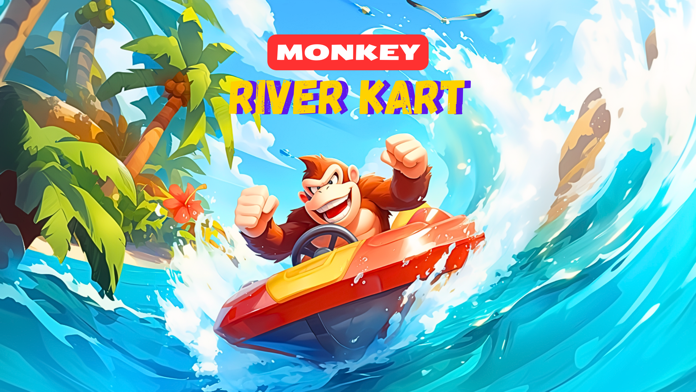 Captura de Tela do Jogo Monkey River Kart Jungle Game