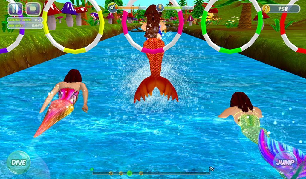 Fancy Mermaid Race Adventures Game Screenshot