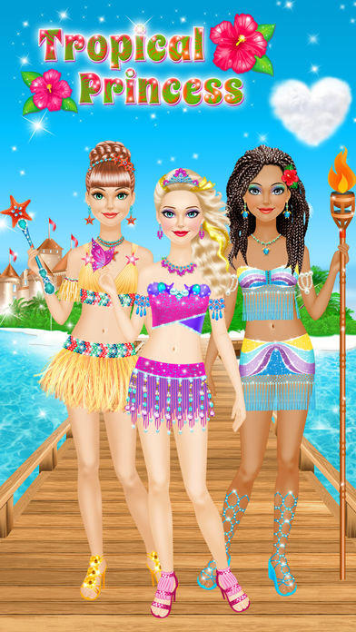 Скриншот игры Tropical Princess: Girls Makeup and Dress Up Games