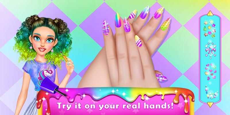 Скриншот игры Rainbow Unicorn Nail Beauty Ar