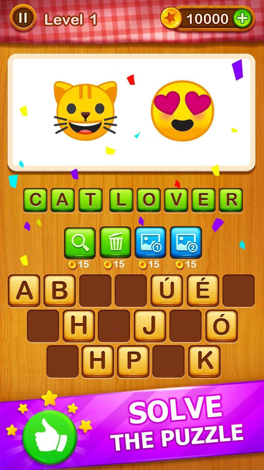 Screenshot 1 of 2 Emoji 1 Word - Guess Emoji ❤️Word Games Puzzle 2.1