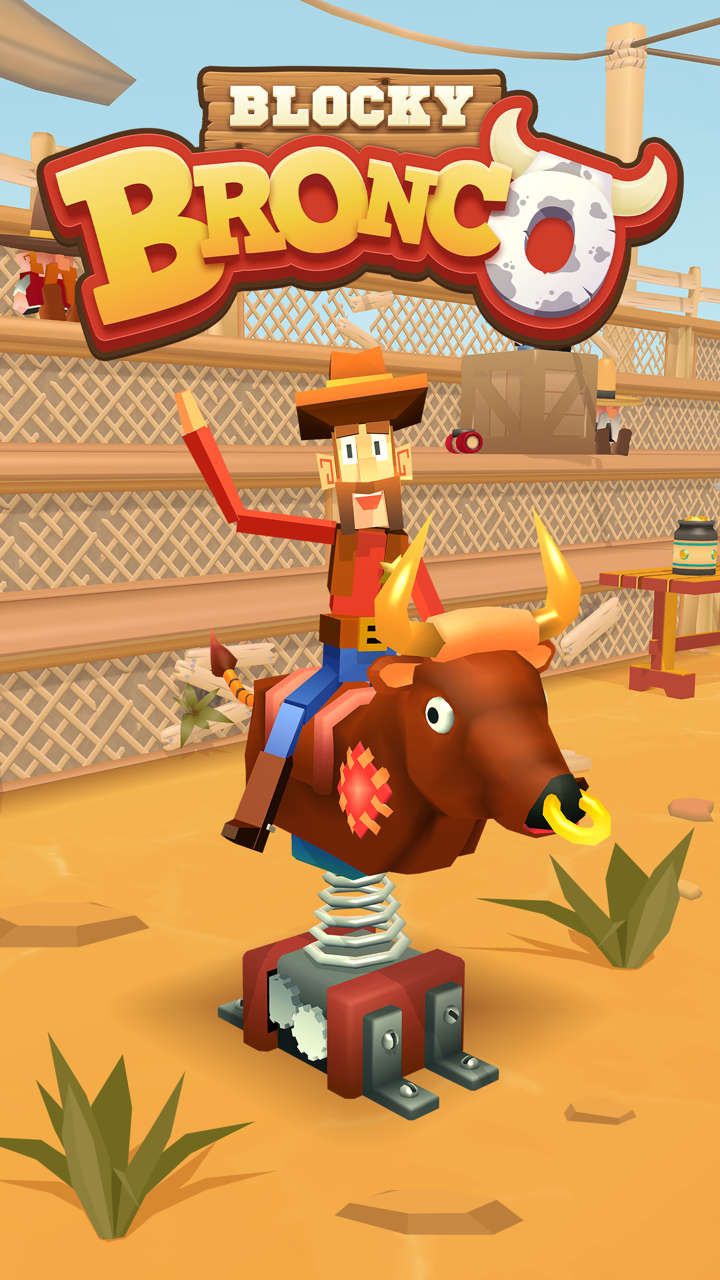 Blocky Bronco：西部牛仔竞技场 Game Screenshot