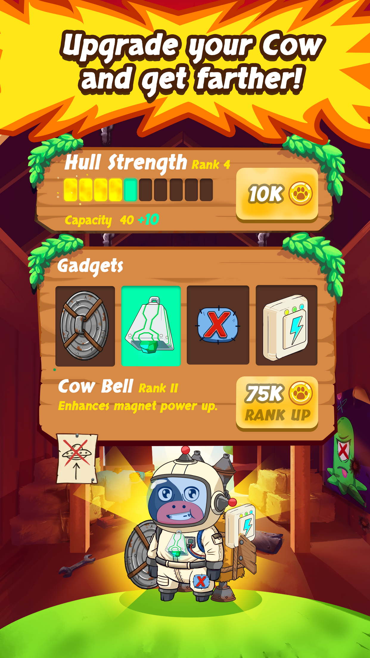 Rocket Cow Game Screenshot