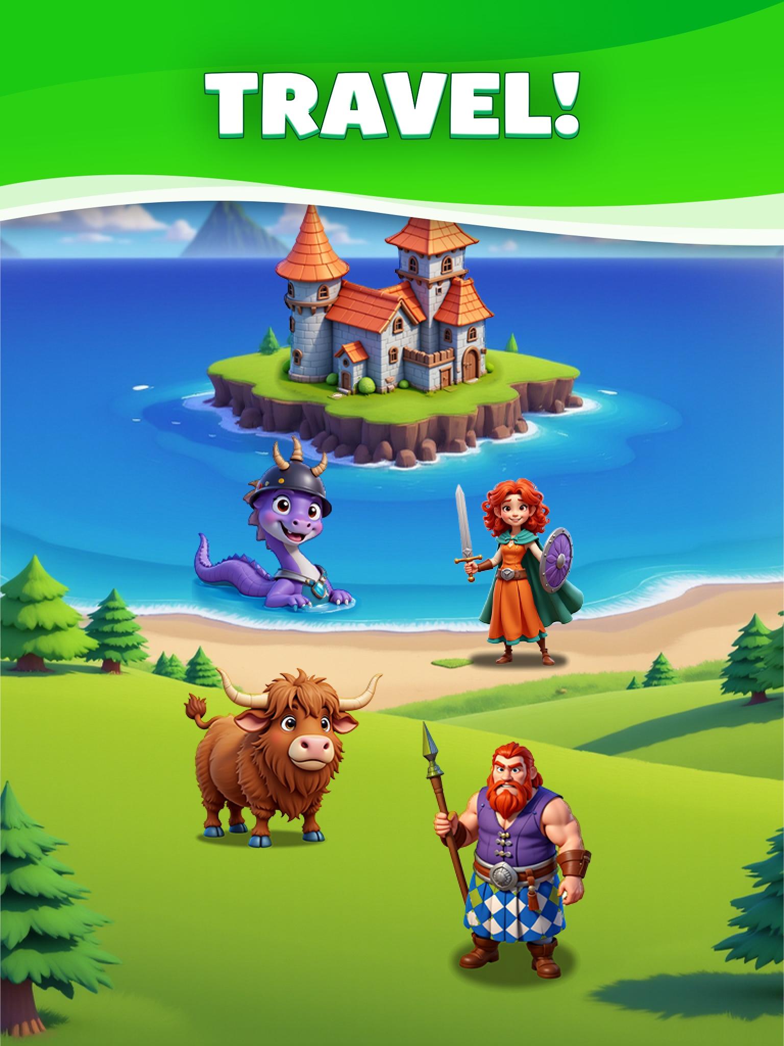 Merge Travel: Build Dream Town Game Screenshot