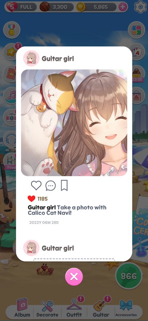 Guitar Girl Match 3 screenshot game