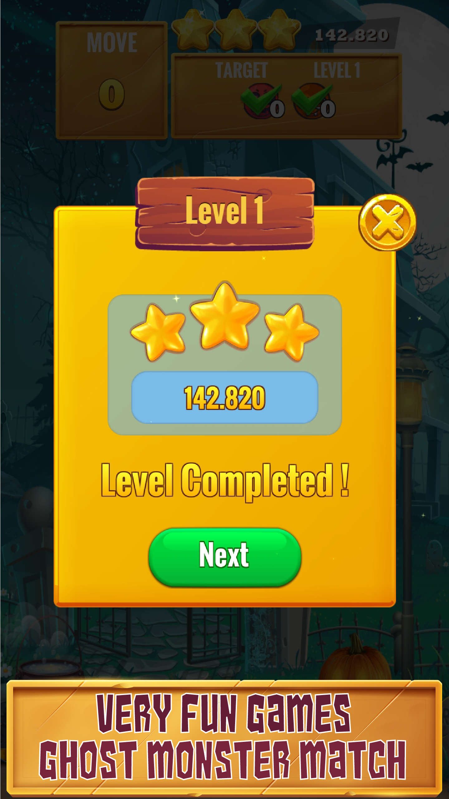 Ghost Monster - Match 3 Games Game Screenshot
