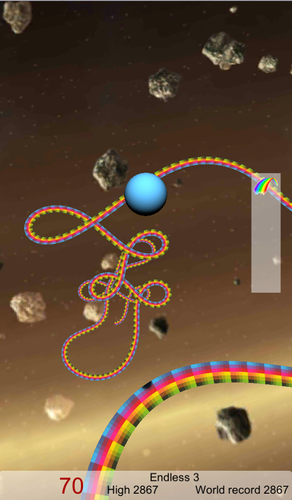Impossible Rainbow Road! Game Screenshot