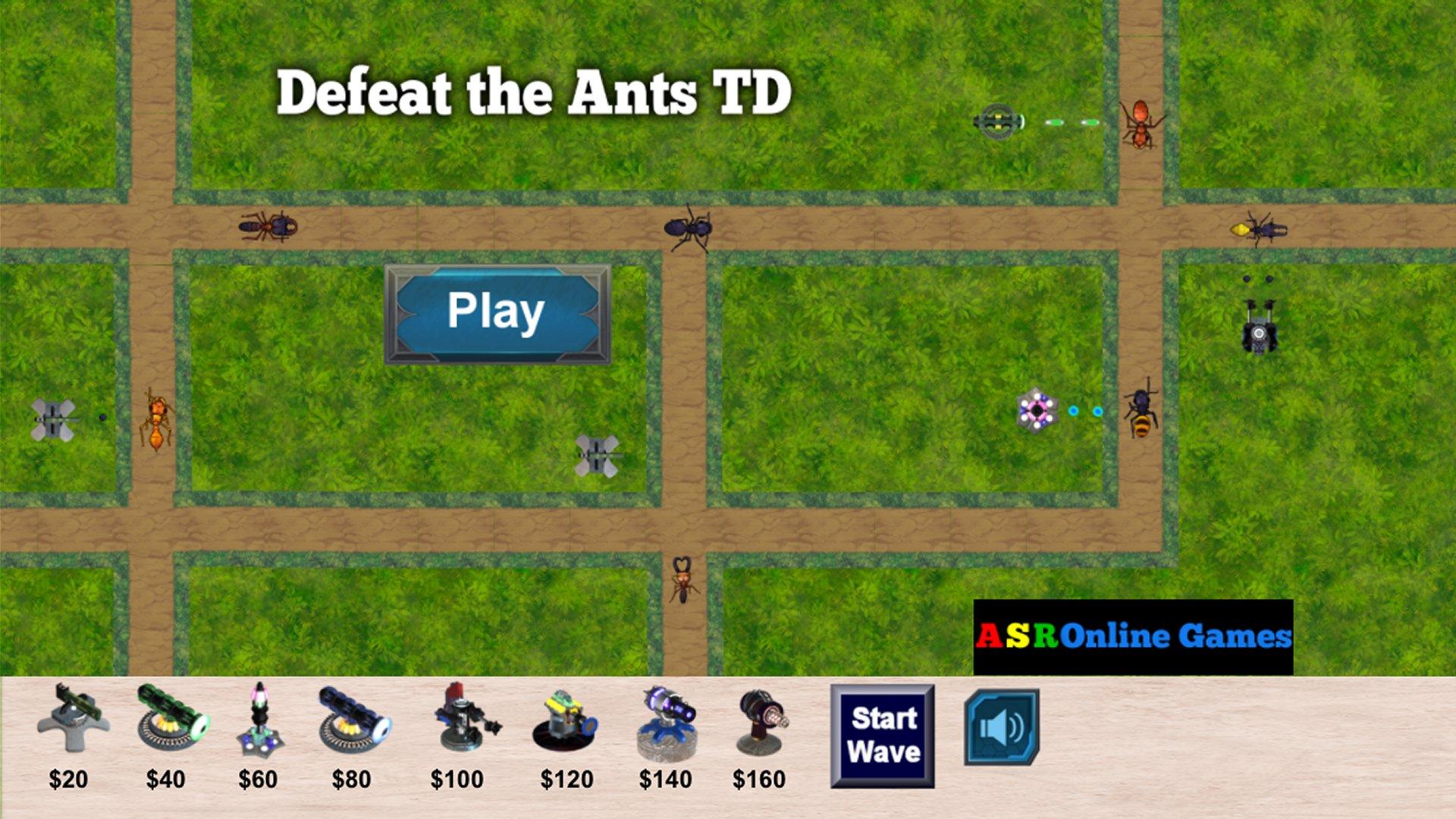 Defeat the Ants TD Game Screenshot