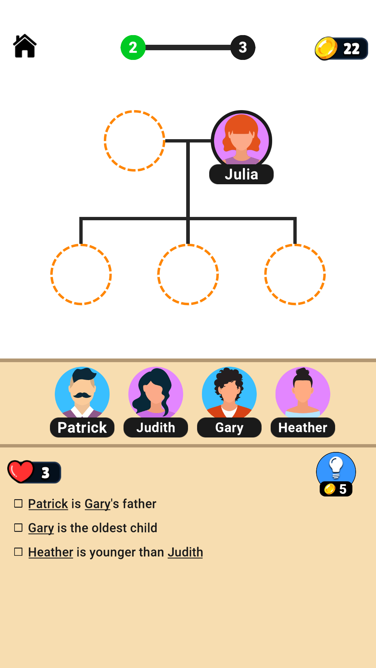 Screenshot of Family Tree! - Logic Puzzles