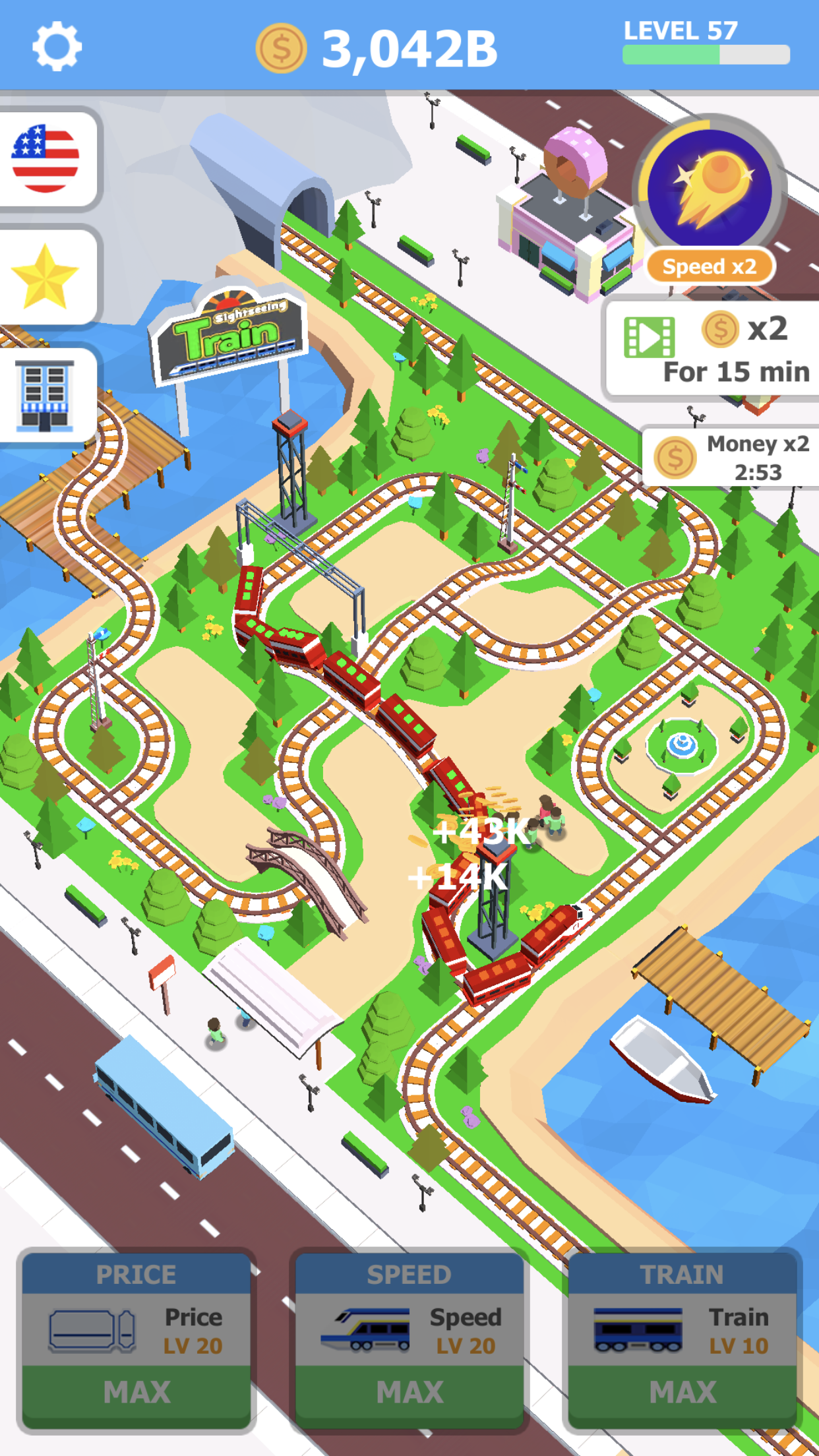 Screenshot 1 of Tren turístico inactivo: juego de transporte en tren 1.1.2