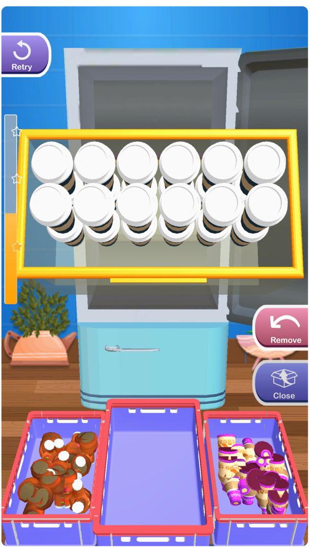 냉장고 채우기: 3D 재미 게임 스크린 샷