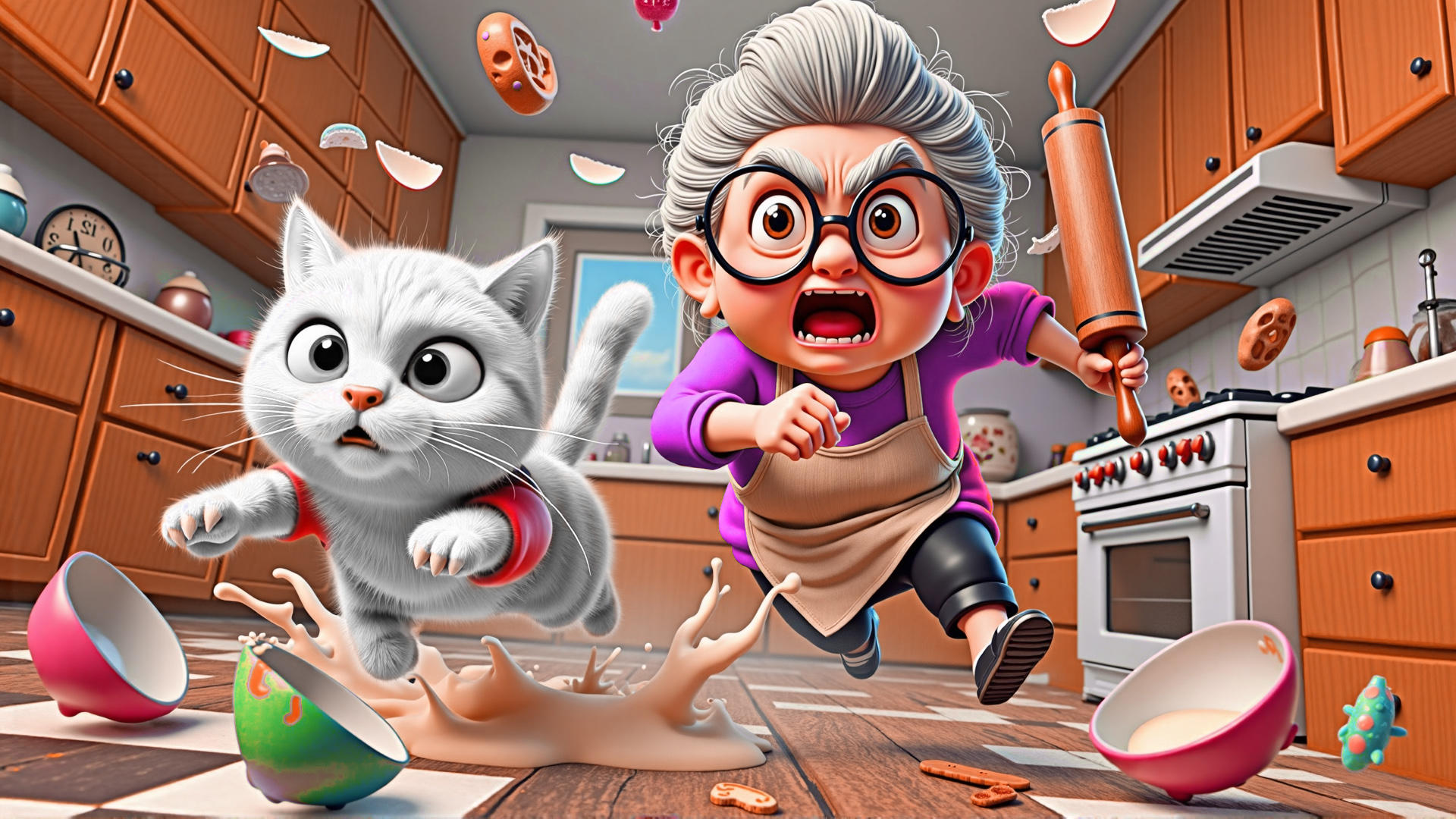 Bad Cat Simulator Cat vs Gran Game Screenshot