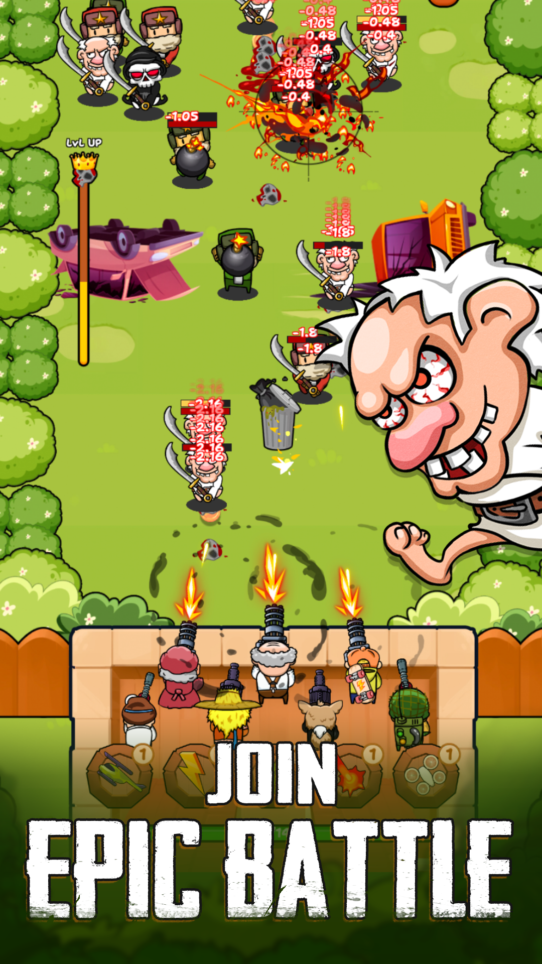 Captura de Tela do Jogo Gramp Defenders: Merge TD