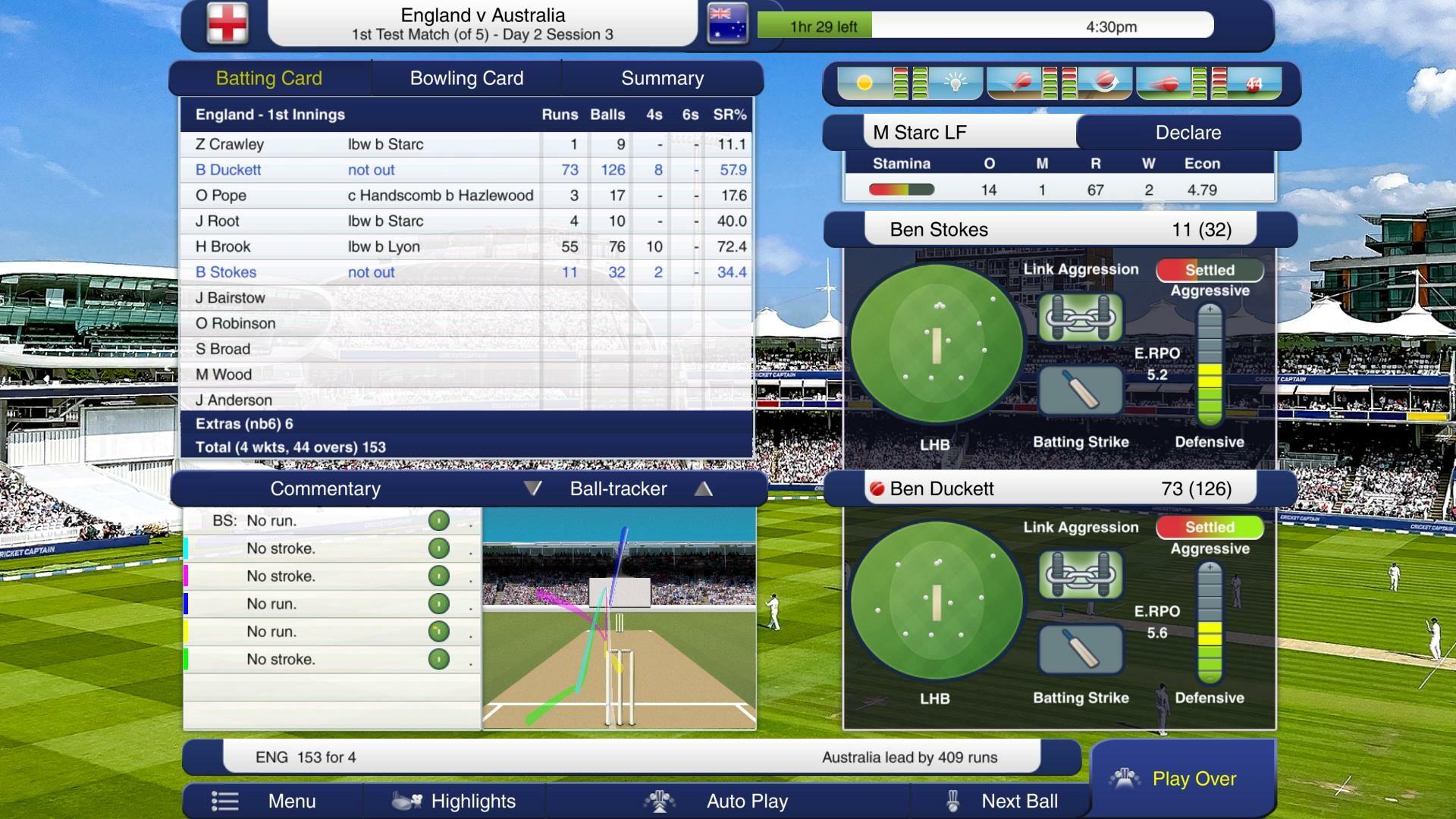 Cuplikan Layar Game Cricket Captain 2023