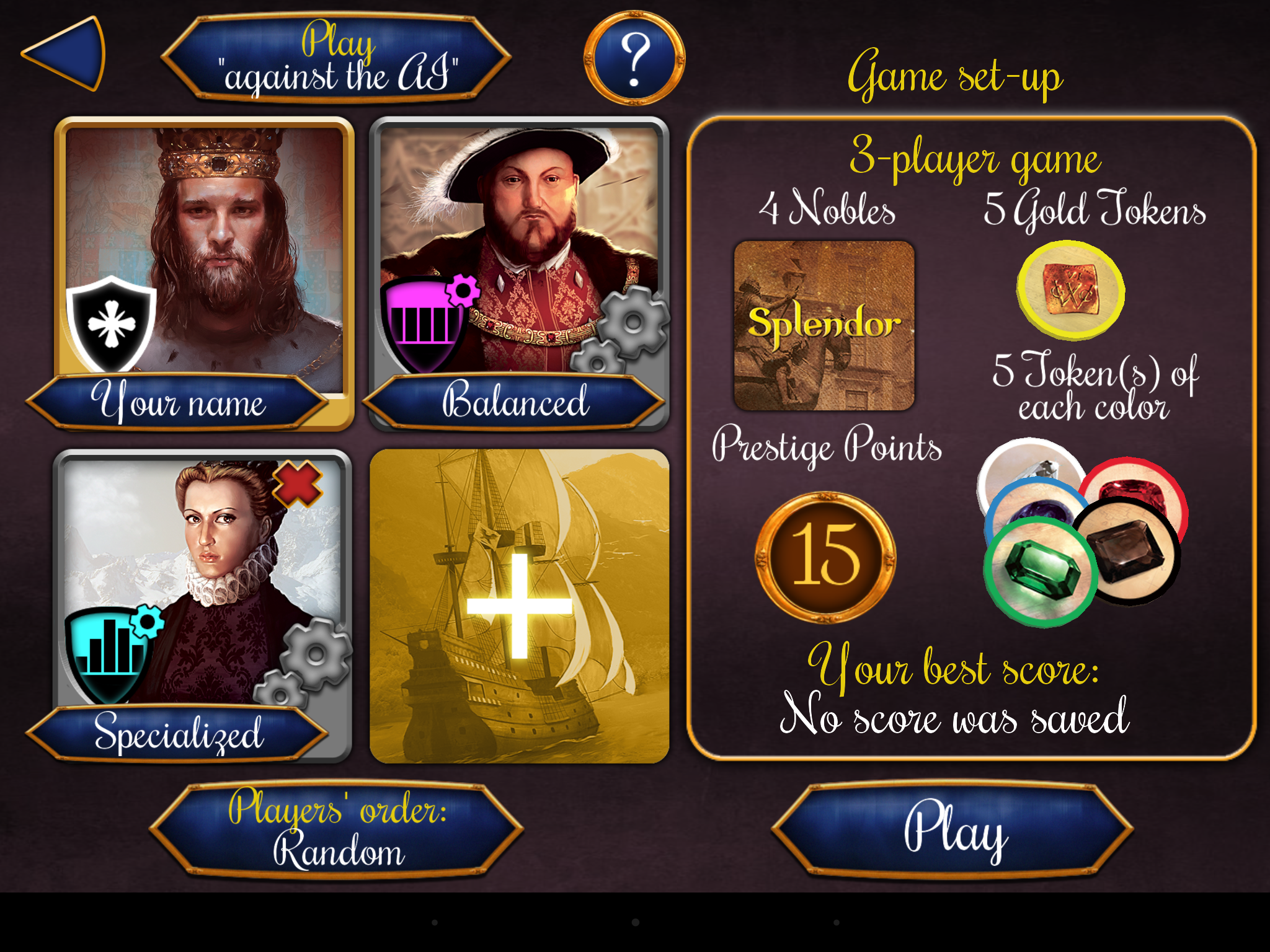 Splendor screenshot game