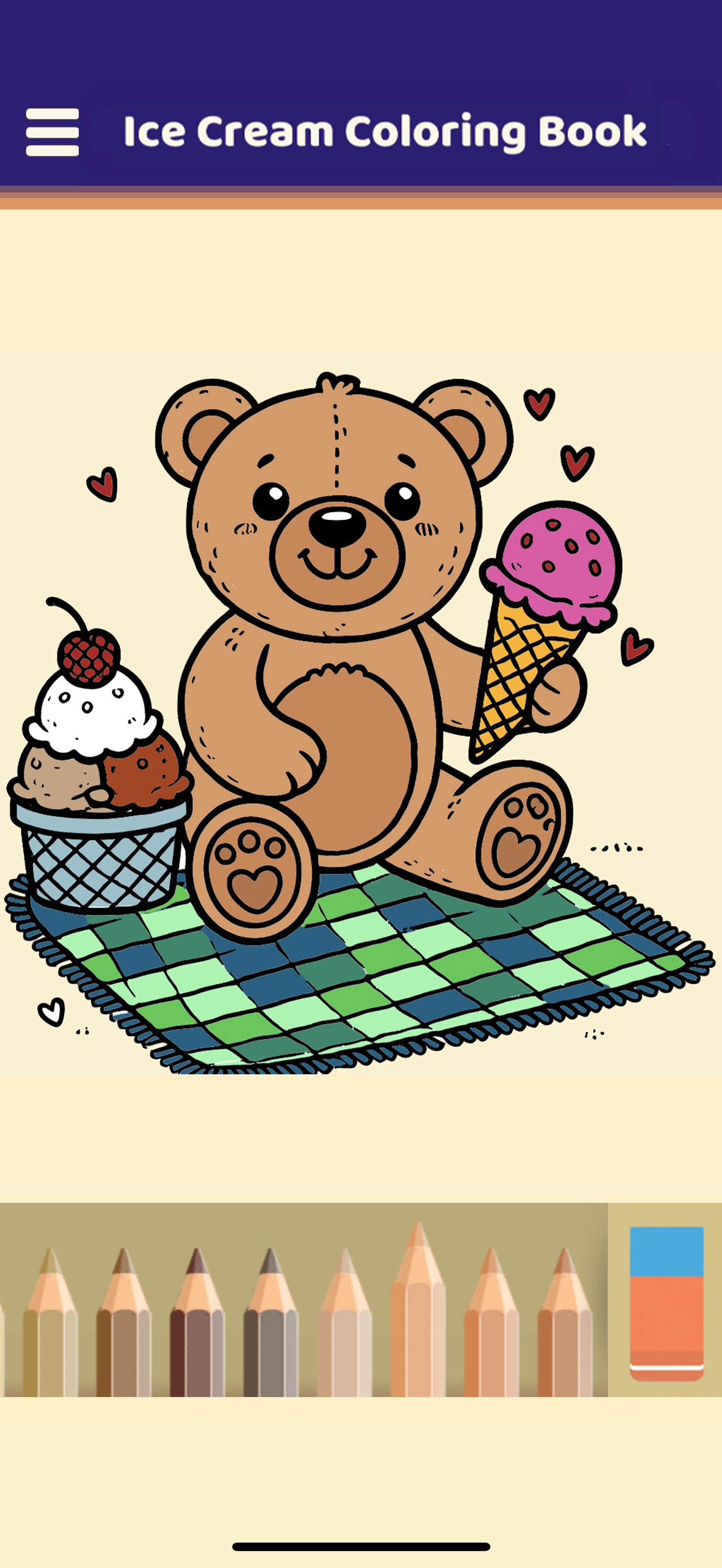 My Ice Cream Coloring Book Game Screenshot