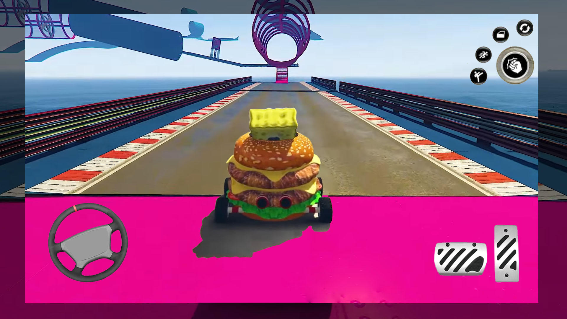 Sponge Mega ramp Roadster Car ゲームのスクリーンショット