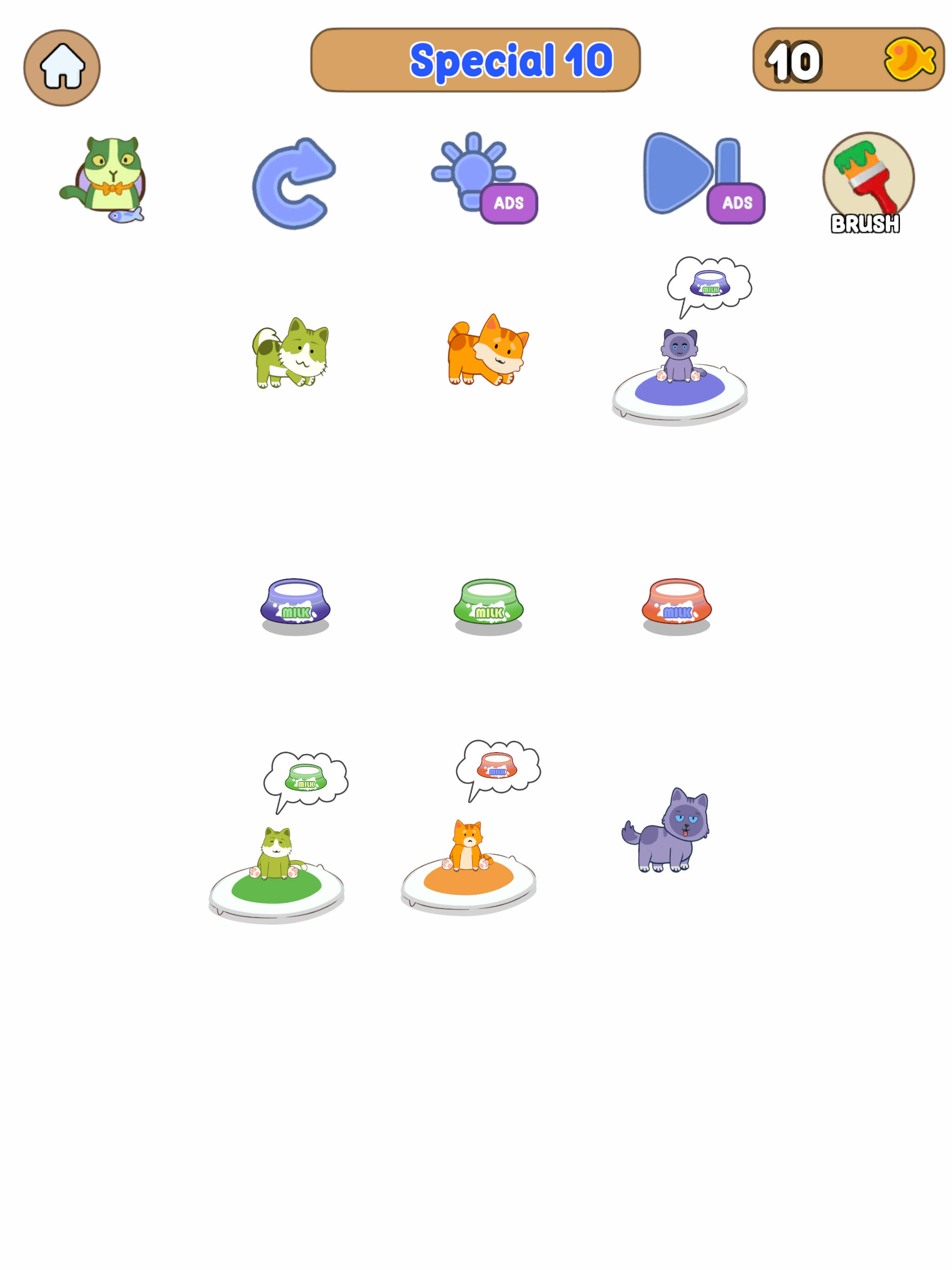 Cat Rush Puzzle - Draw to Save Game Screenshot