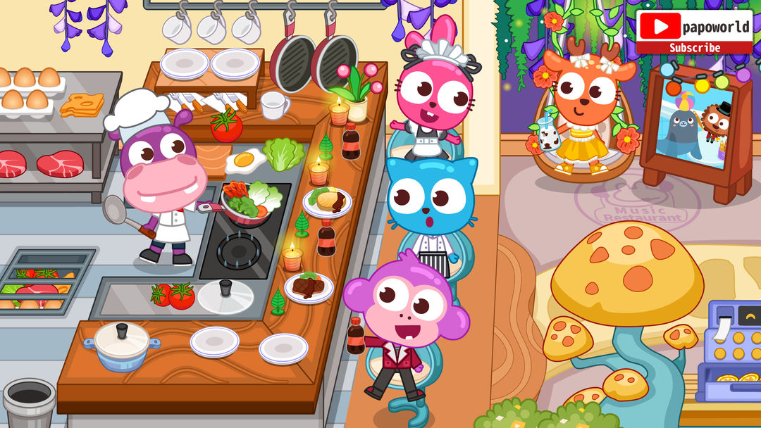 泡泡小鎮餐廳 - 美食烹飪經營類遊戲遊戲截圖