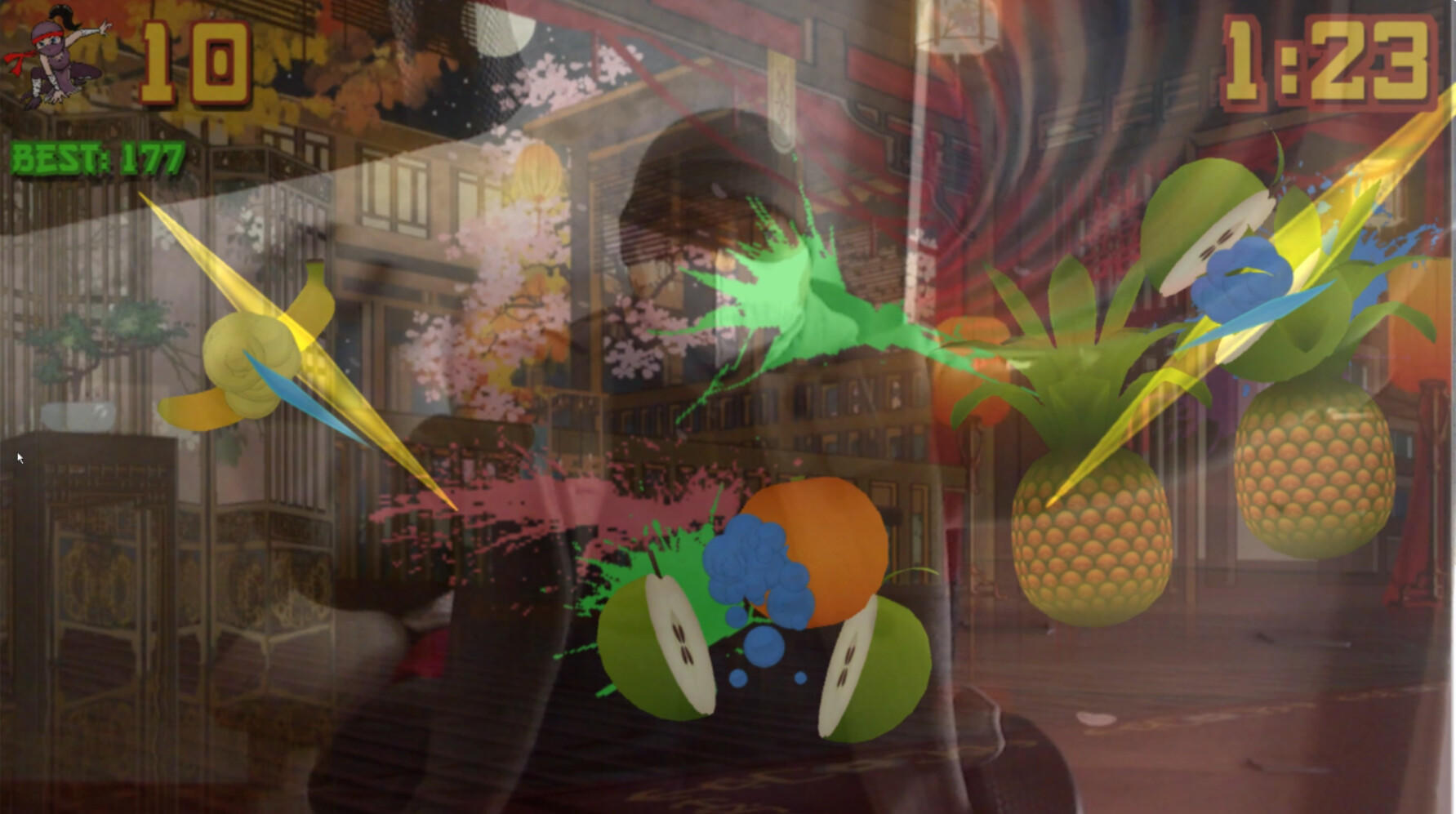 Fruit Slice by Motion Capture screenshot game