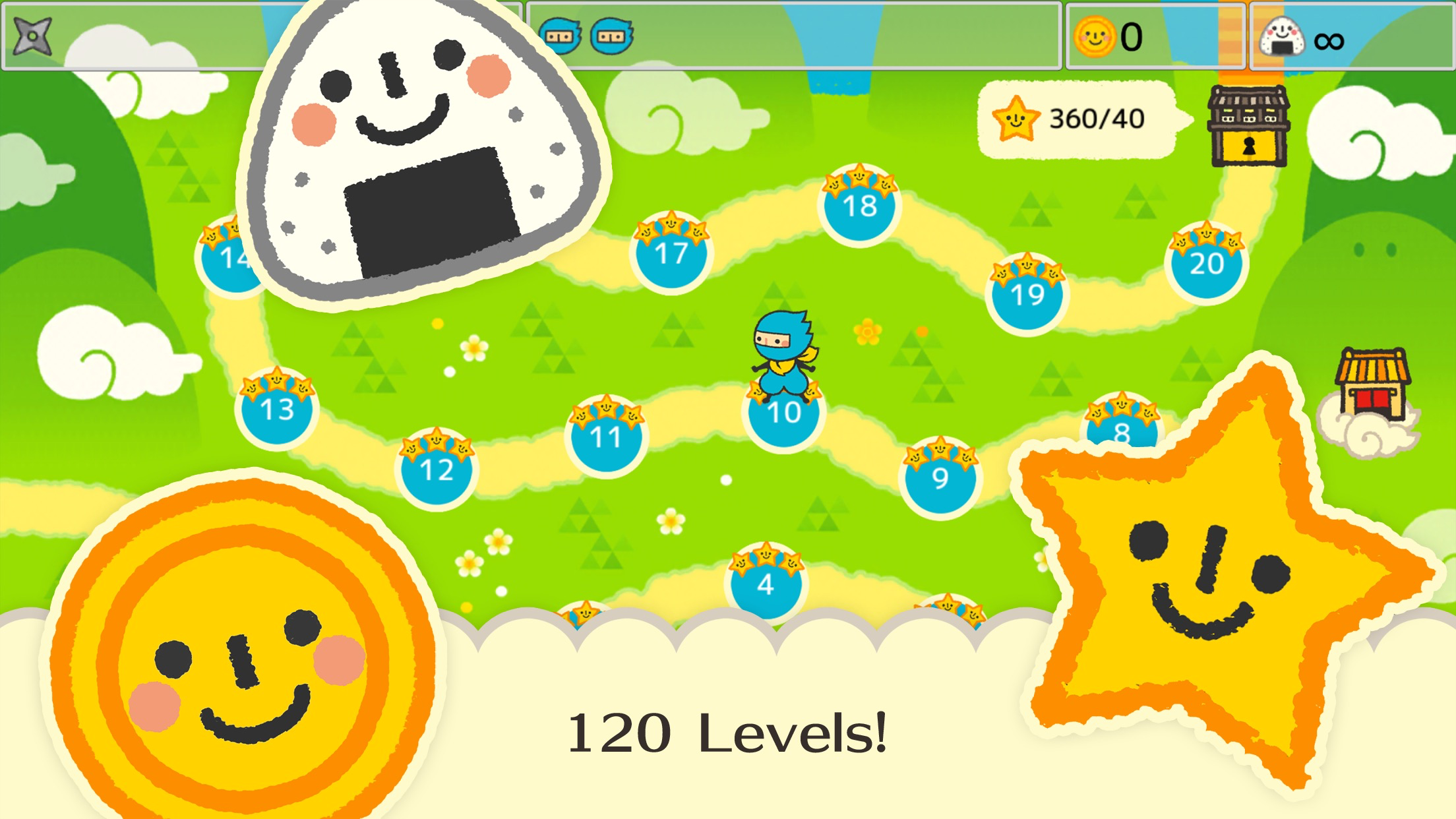 Oshinobisan - Sorao's Shuriken Shot - Game Screenshot