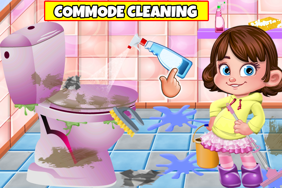 Doll House Bathroom Cleaning Game Screenshot