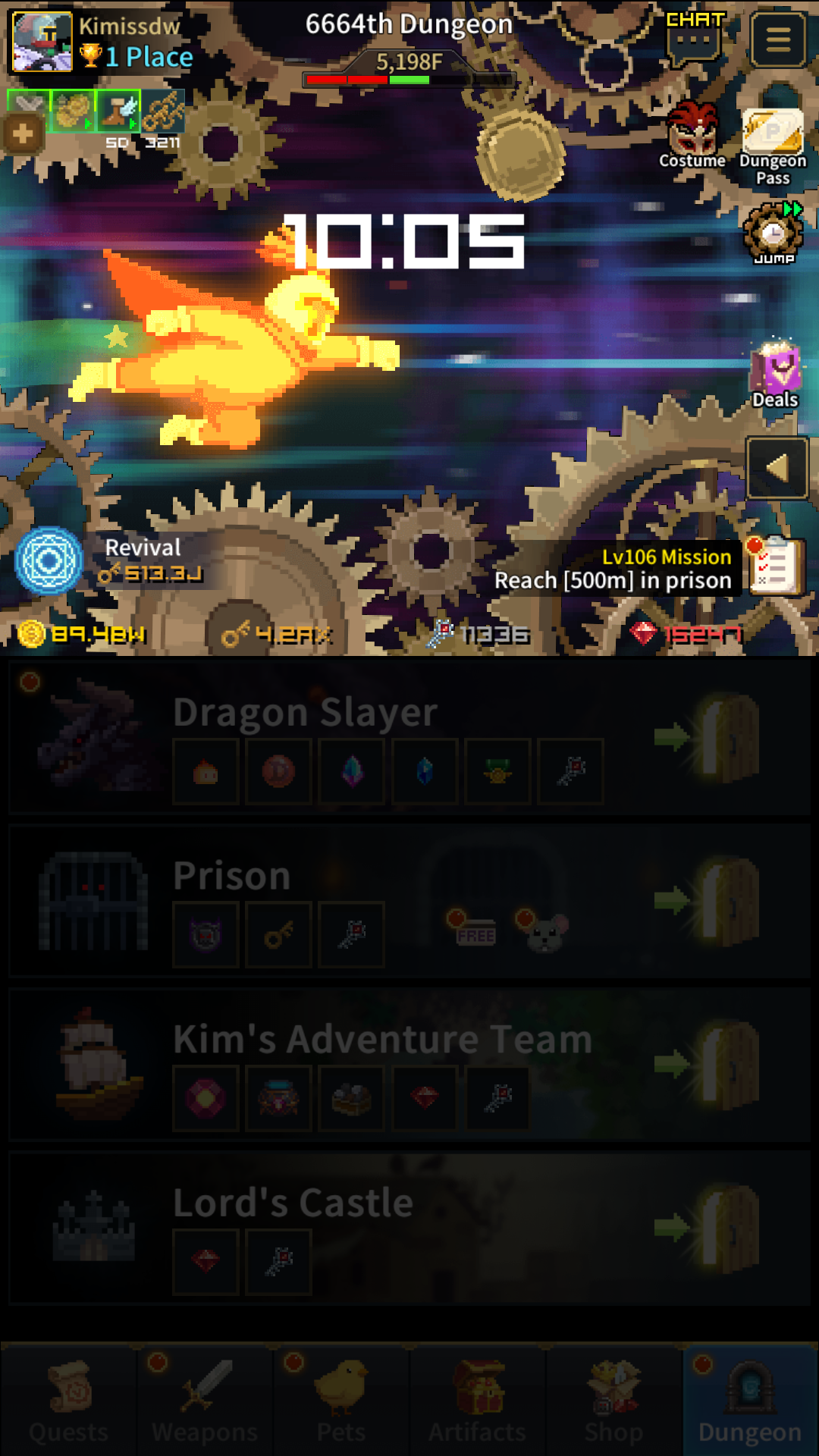 Captura de Tela do Jogo Retro Hero Mr Kim : Idle RPG