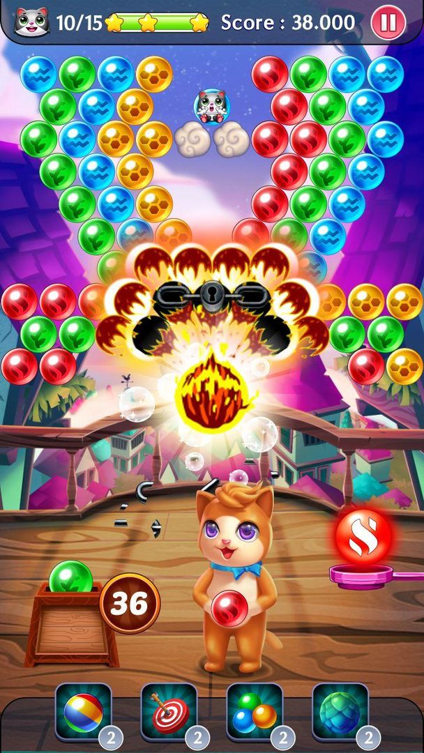 마녀 안젤라 고양이 버블 팝 - bubble pop 게임 스크린 샷