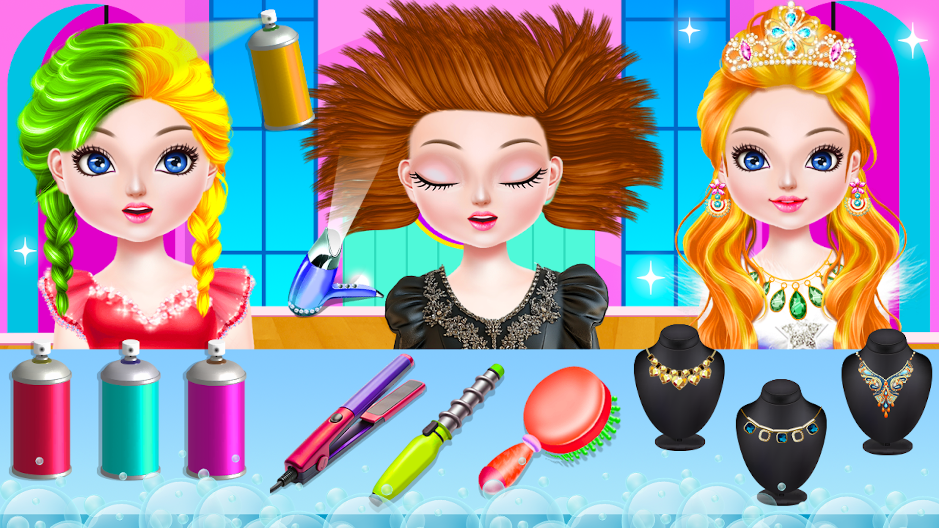 School kids Hair styles Makeup Game Screenshot