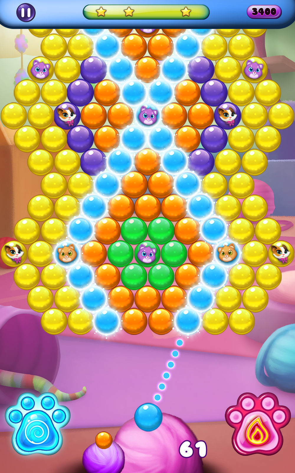 Bubble Cat Frenzy Game Screenshot