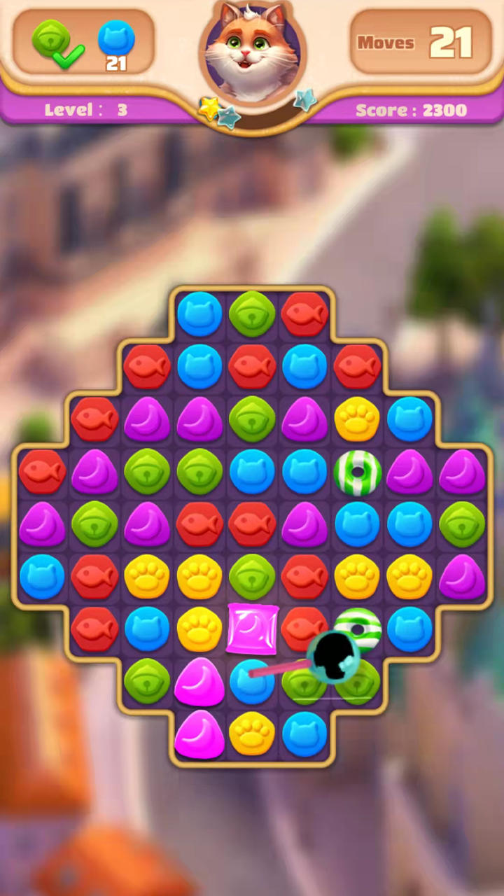 Kitty Cat:Match 3 puzzle games Game Screenshot